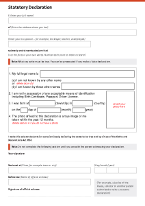 Statutory Declaration of Identity